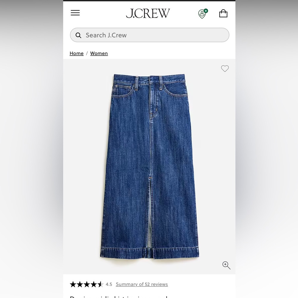 J. Crew Blue Denim Midi Skirt